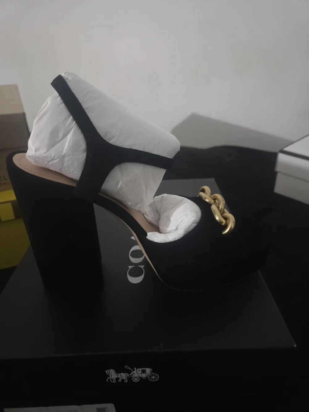 Coach black suede
